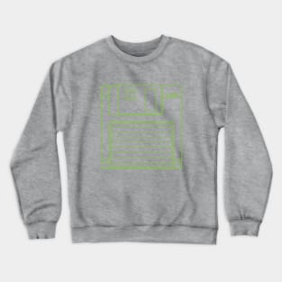 Floppy Disk (Yellow-Green Lines) Analog/ Computer Crewneck Sweatshirt